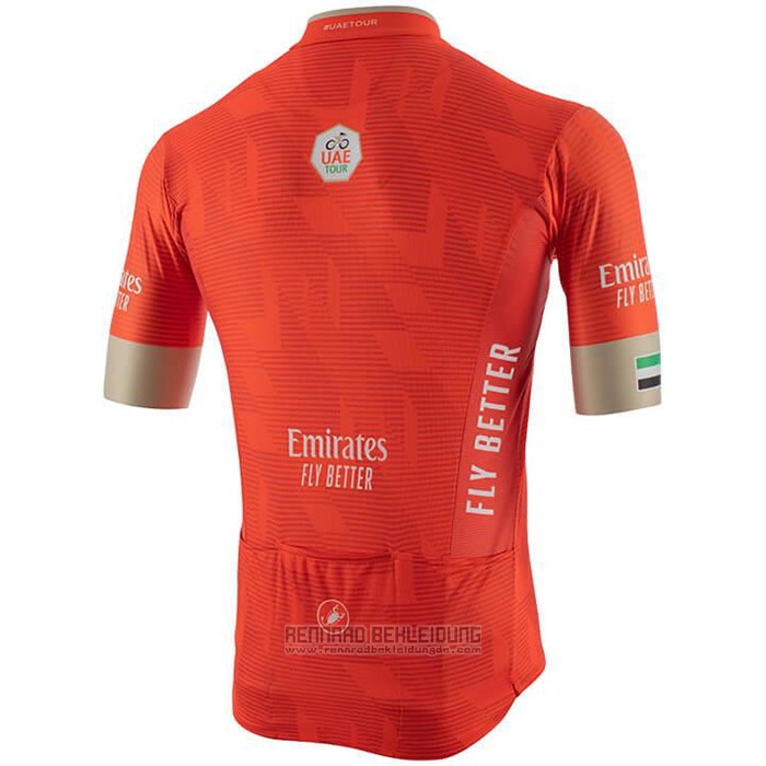 2020 Fahrradbekleidung UAE Tour Rot Trikot Kurzarm und Tragerhose